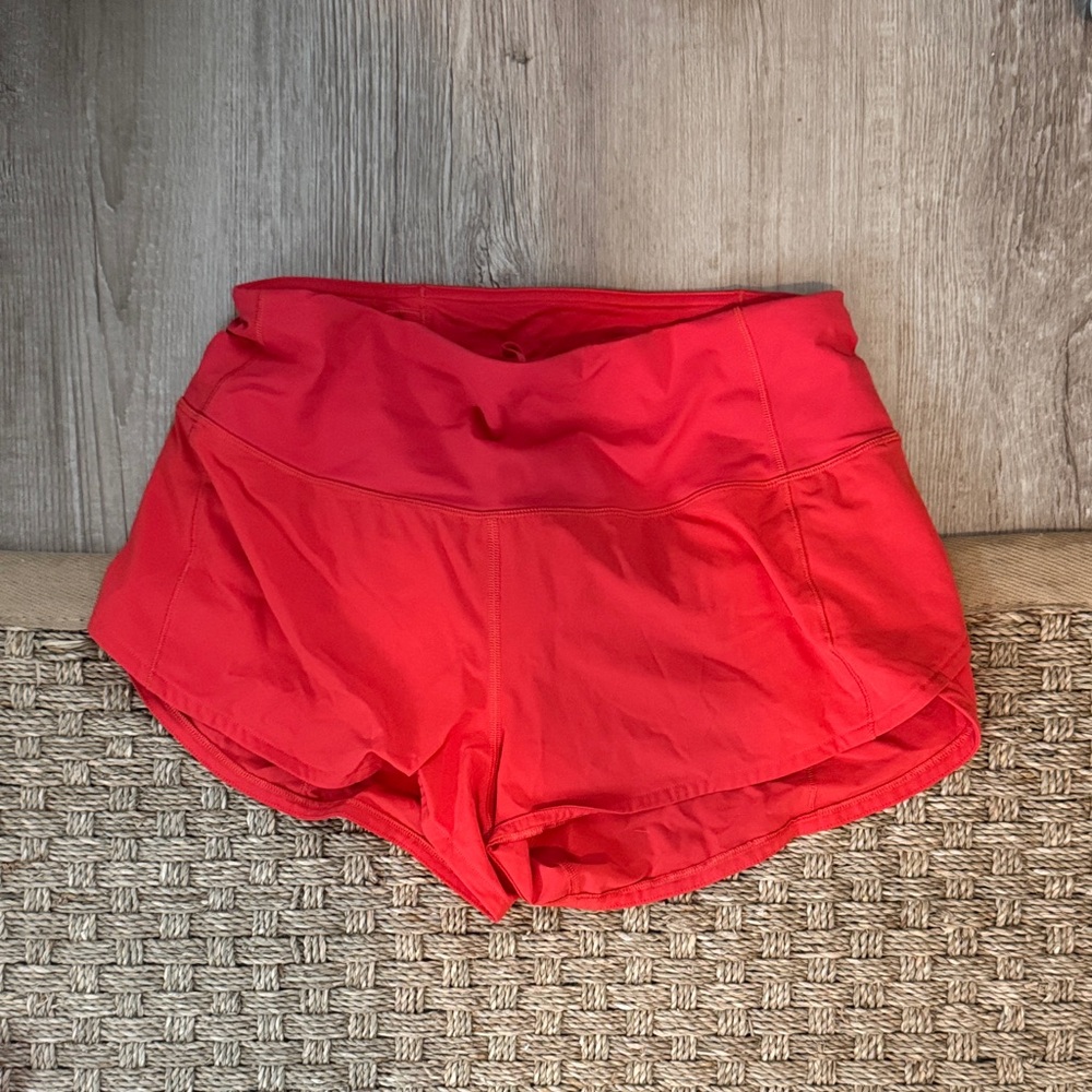 Lululemon Athletica Vibrant Red Athletic Shorts